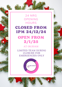 Christmas Opening Times 24 NRG Group.