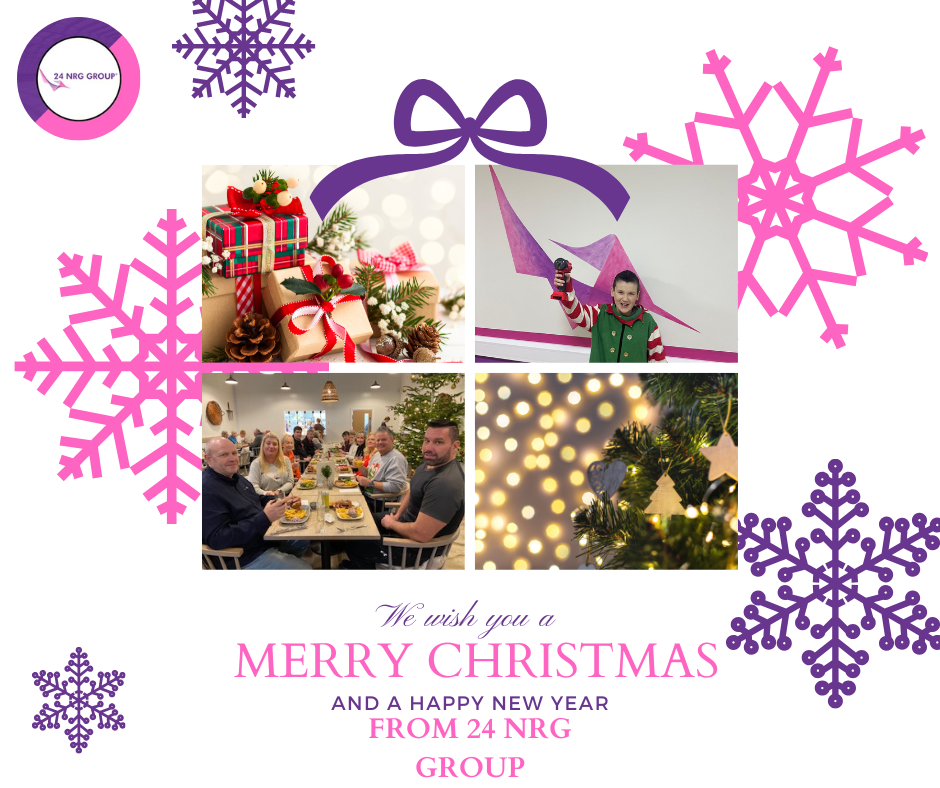 Merry Christmas collage of photos from 24 NRG Group