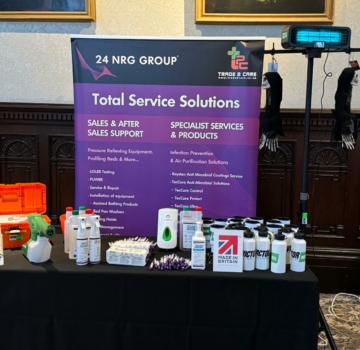 A full display for 24 NRG Group. Showing the services we offer and the items we have for sale.